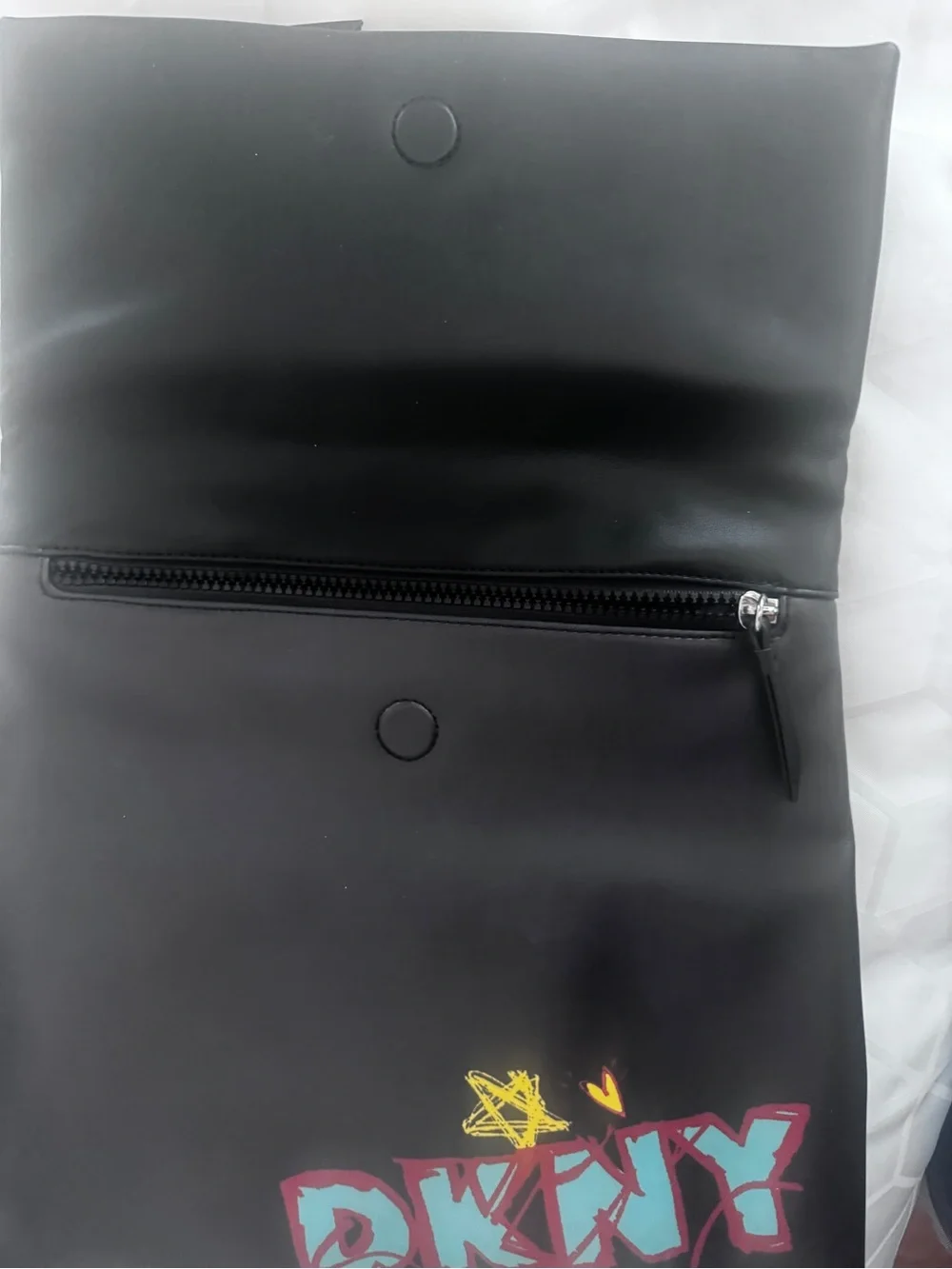 NWT Dkny Tilly Graffiti Fold Over Backpack Tote Purse MSRP $168